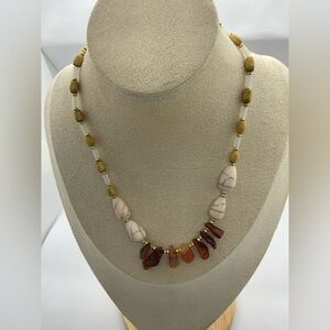 Stephan & CO Gold and Brown Beaded Necklace